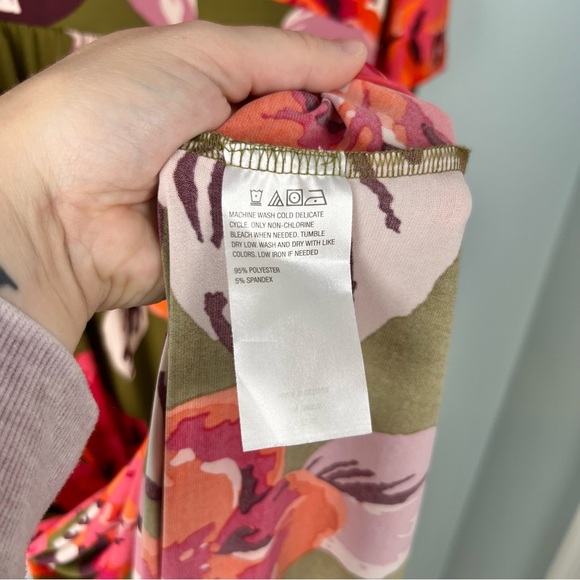 Curations Faux Wrap Floral Maxi Dress 2XP Elastic Waist 3/4 Sleeve 091224 - Picture 10 of 11